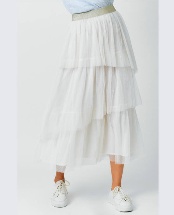 MYSTREE A-SYMMETRICAL TIERED RUFFLE SKIRT 60676