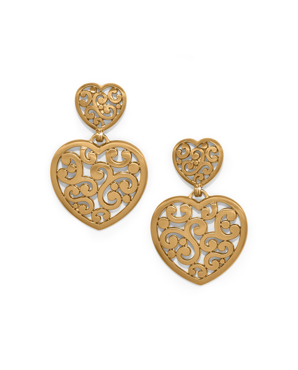 BRIGHTON JA0177 CONTEMPO GLD HEART EARRINGS