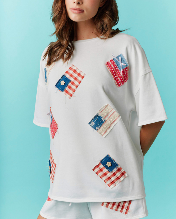 FANTASTIC FAWN IFK47431-01 FLAG SWEATSHIRT