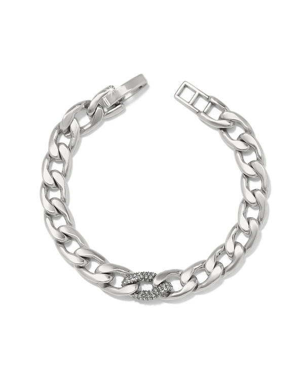 BRIGHTON JF0268 CLEO PAVE SILVER LINK BRACELET