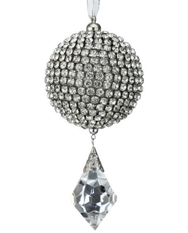 6.5" FAUX DIAMOND BALL WITH JEWEL PENDANT