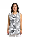 CREATION AM723 PRINT COWL SLVLSS TOP WHITE