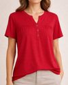 N TOUCH 43V5 V-NECK BUTTON BLOUSE