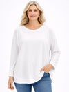 FOCUS LONG SLEEVE T-SHIRT TUNIC SC-142 WHITE