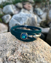 RMD LEATHER WRAP COCO BRACELET TEAL-BERMUDA