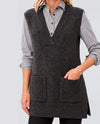 TRIBAL 3249O SLEEVELESS TUNIC SWEATER WITH POCKETS