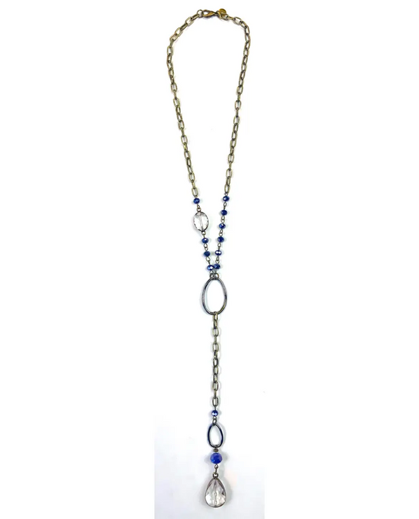 LOST & FOUND N037N ROSARY CHAIN NAVY NECKLACE