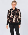 KEREN HART 33063 ZIP UP CARDIGAN JACKET black multi
