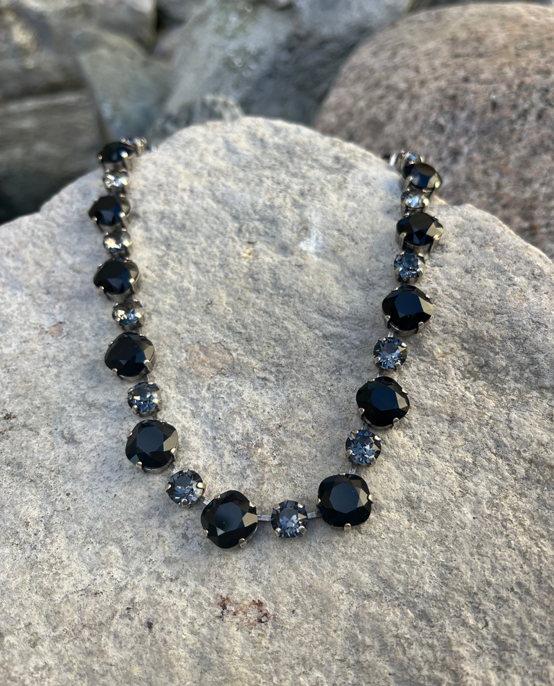 RMD LAURA NECKLACE JET/SILVERNIGHT