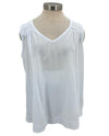 FOCUS V-316 EMBROIDERED COTTON TOP WHITE