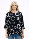VECCELI ITALY MT1652F CIRCLES BOXY TOP BLACK