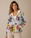 VECCELI MT1915 NEWSPAPER BLAZER/HOODIE WHITE