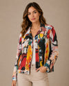 VECCELI MT1934 PRINT BUTTON JACKET RED