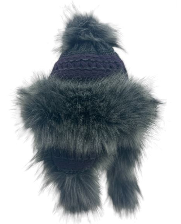 VILLAGE HOUSE 10007B KNIT HATS 17-PLUM-CHARCOAL