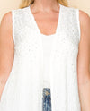VOCAL 20729V EMBELISHED VEST off white