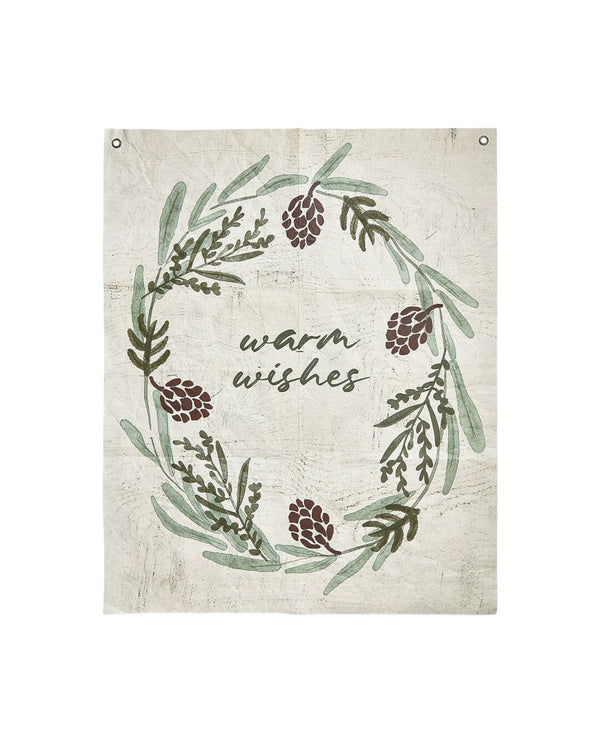 TAG-WARM WISHES WREATH 26X32 WALL ART 