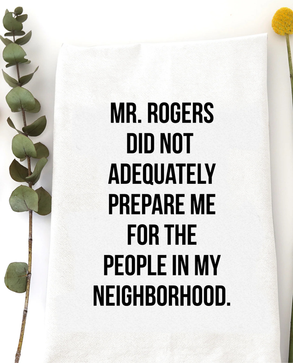 WILDWOOD LANDING 1683 MR ROGERS TEA TOWEL