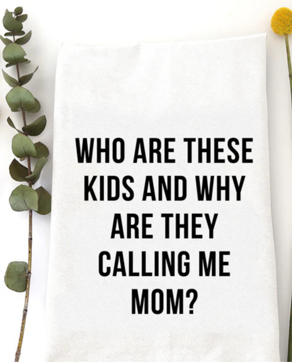 WILDWOOD LANDING 9430 WHO ARE THESE KIDS TEA TOWEL