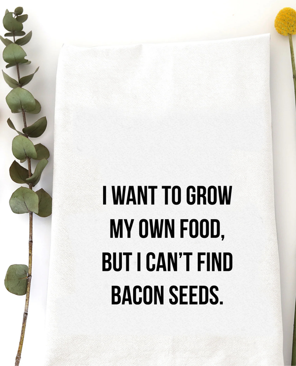WILDWOOD LANDING TT-1006 BACON SEEDS TEA TOWEL
