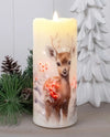 WINTER FAWNS FIBER OPTIC CANDLE LC2613