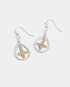 WHISPERS WN004839 TEARDROP CROSS EARRING