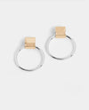 WHISPERS WN004883 MIXED METAL SLEEK HOOP EARRING