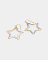 WHISPERS WN005005 HAMMERED STAR DANGLE EARRING