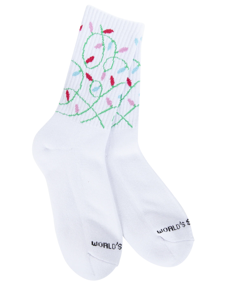 WORLD'S SOFTEST SOCK WSSPORT HOLIDAY SPORT CREW CHRISTMAS LIGHTS-936