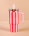 HOLIDAY 20 OZ FLIP STRAW TUMBLER WSDEHY-LFST-MIN PEPPERMINT STRIPE