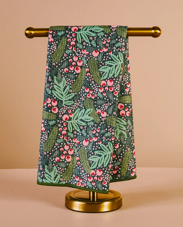 HOLIDAY WAFFLE TEA TOWEL WSDEHY-WFTEATWL JOLLY SPRIG