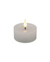 WT LAS57181 SHORT RIDGED WHITE VOTIVE LED CANDLE