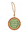 WXF43631 GREEN AND NATURAL TRUST BEAD ORNAMENT COME LET US ADORE HIM