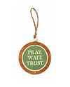 WXF43631 GREEN AND NATURAL TRUST BEAD ORNAMENT PRAY WAIT TRUST