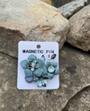 MP160BL 3D TEXTURED FLOWER  MAGNETIC BROOCH