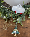 YNE5140G CHRISTMAS TREE NECKLACE & EARRING SET