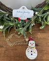 YNE5154G GOLD SNOWMAN NECKLACE SET
