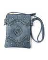 HG127 FLORAL RHINESTONE CROSSBODY BAG DENIM