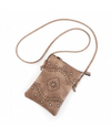 HG127 FLORAL RHINESTONE CROSSBODY BAG TAUPE