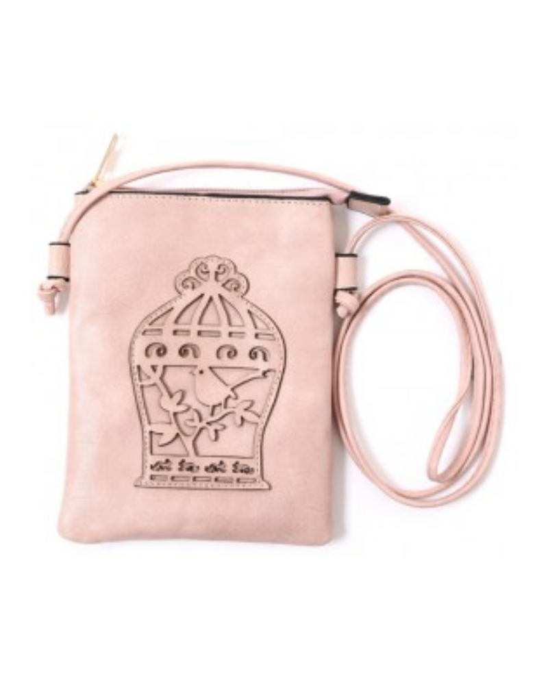 HG186 BIRDCAGE CUT CROSSBODY BAG PINK