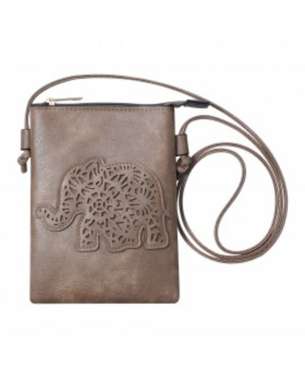 HG255 ELEPHANT CUT CROSSBODY BAG TAUPE