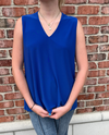BALI 8326 DOUBLE LINED V NECK TANK ROYAL