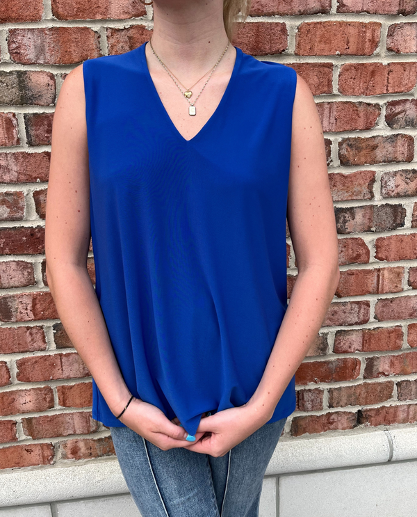 BALI 8326 DOUBLE LINED V NECK TANK ROYAL