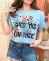 GOD SHED HIS GRACE TEE POWDER BLUE