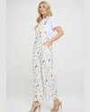 SM WARDROBE AW2382 BIRD FLORAL PRINT JUMPSUIT