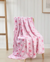 TH436 DAISY HEART FLANNEL THROW