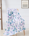 THBB326 BLUE BUTTERFLY FLANNEL THROW