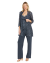 RM RICHARDS 3303 LACE 3PC PANT SET SEQUIN PEARL NECKLINE