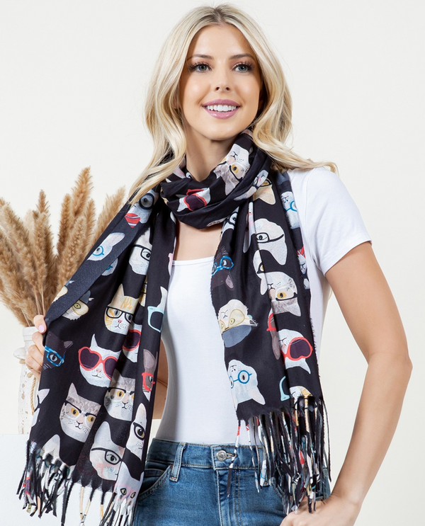SC-23 CAT WITH SUNGLASSES SCARF