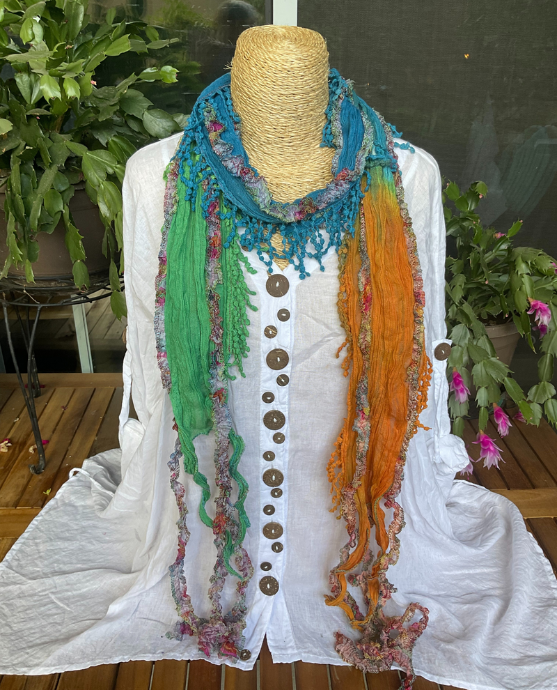 0666 GREEN TURQUOISE ORANGE