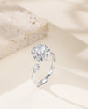 silver flower spinner ring
